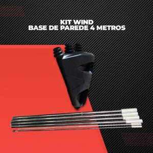 Kit Windisplay com Base Parede - 4m Polietileno de Alta Densidade    Haste em Fibra de Vidro Reforçada 